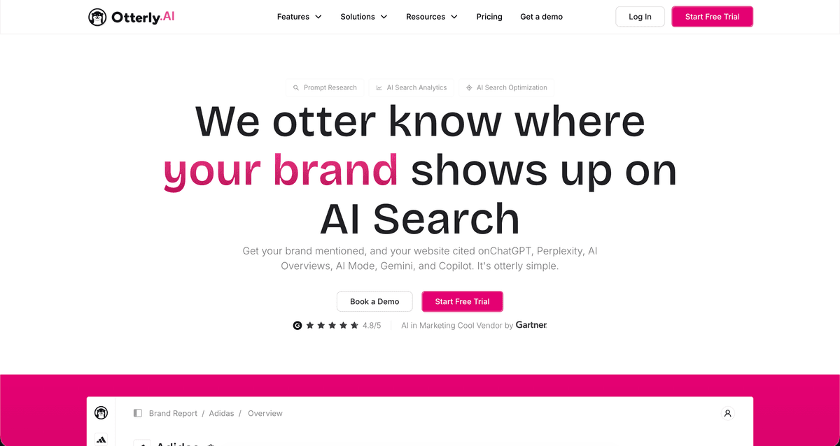 Otterly AI website screenshot