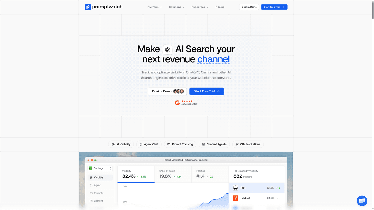 Promptwatch homepage screenshot