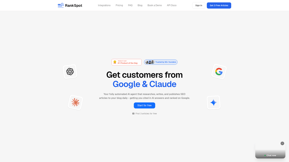 RankSpot homepage screenshot