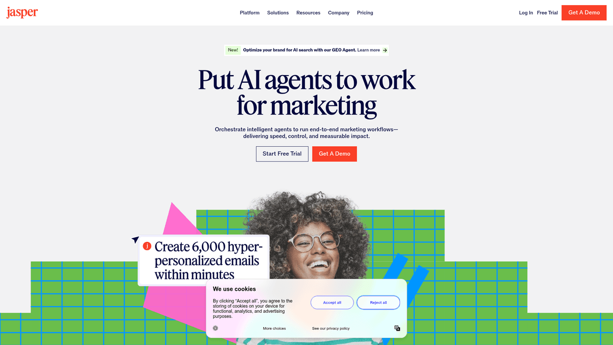 Jasper homepage screenshot
