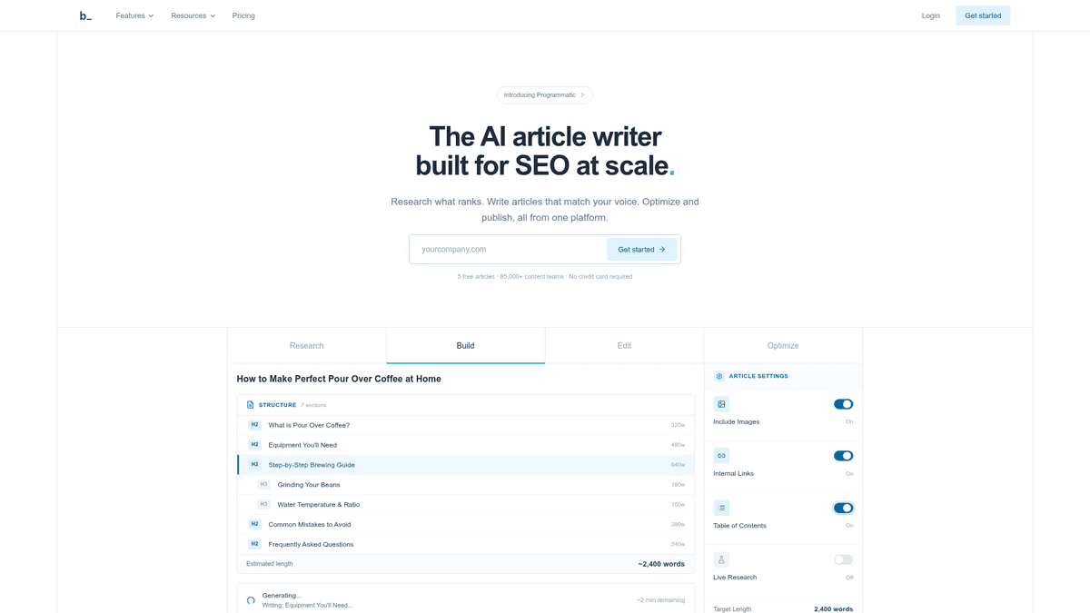 Byword homepage screenshot
