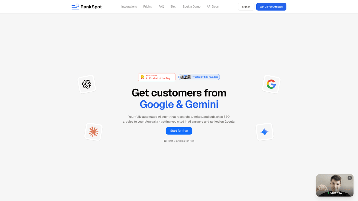 RankSpot homepage screenshot
