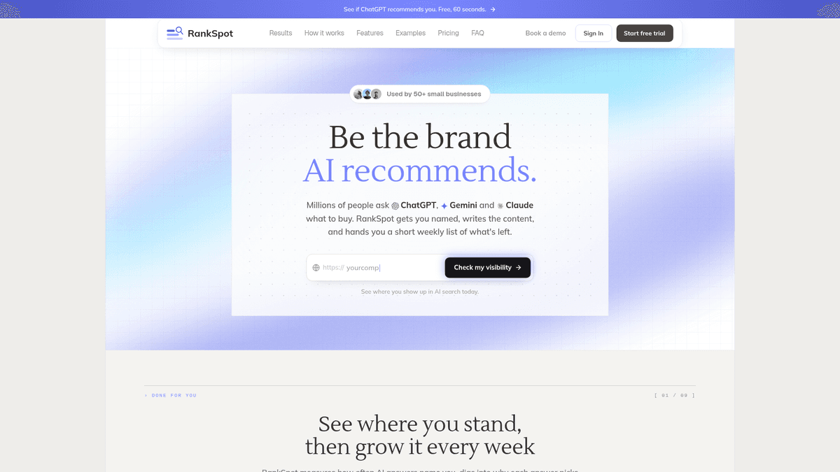 RankSpot website screenshot