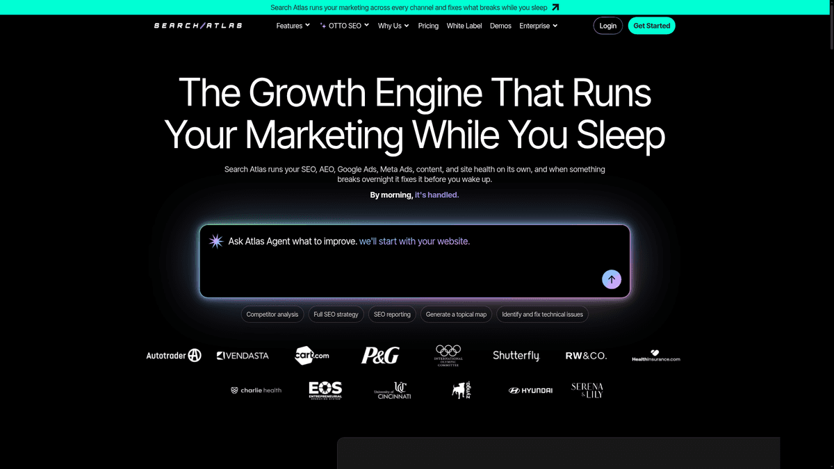 Search Atlas homepage screenshot